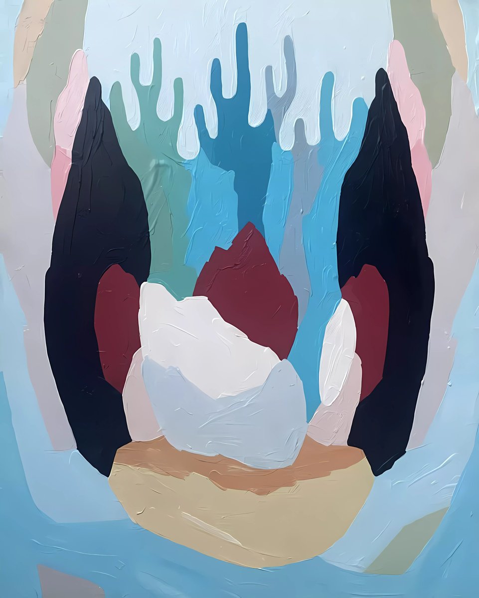 Organic Abstract Acrylic Painting By Sofi Ginger, 16 X 20", Silent Waterfall, Original Artwork