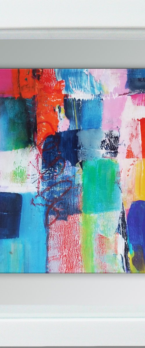 Framed ready to hang original abstract  - Urban #3 by Carolynne Coulson