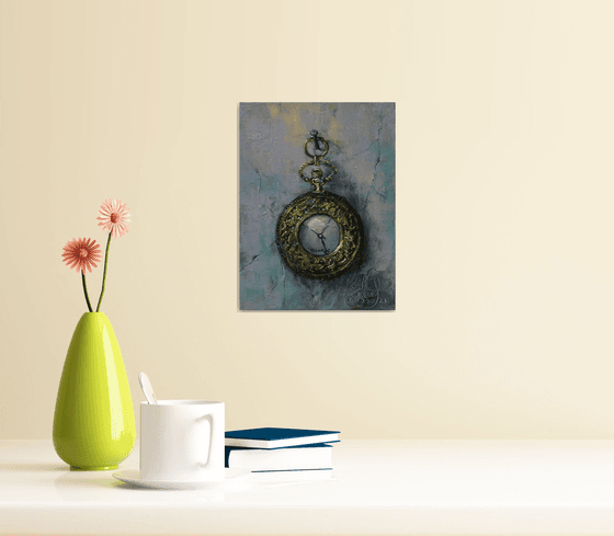 "Time is gold" Original painting Framed