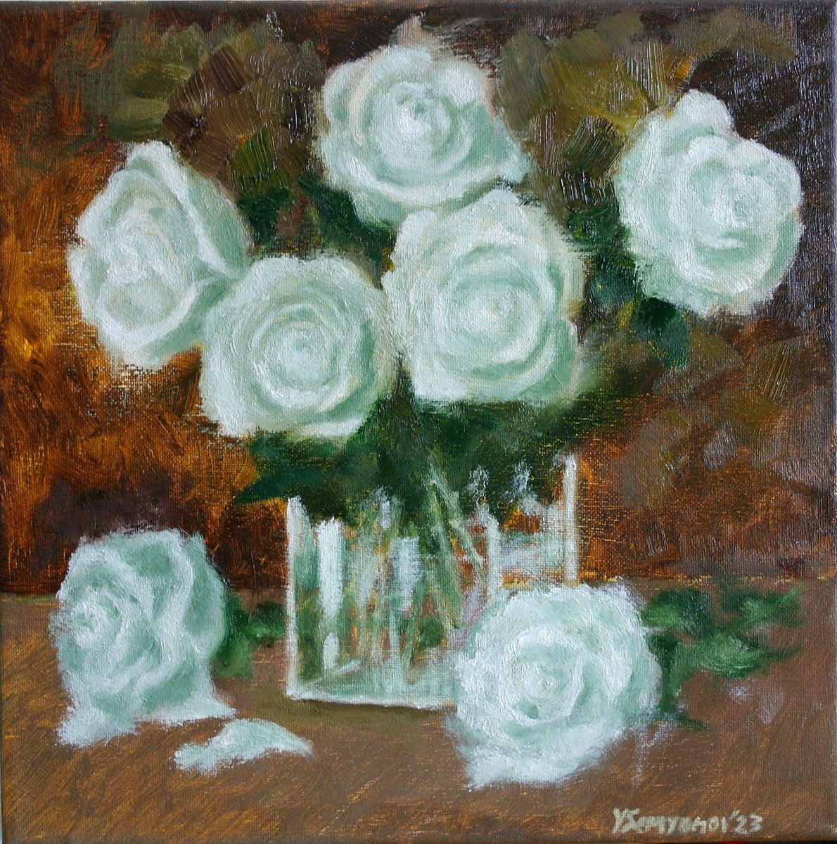 White Roses by Juri Semjonov