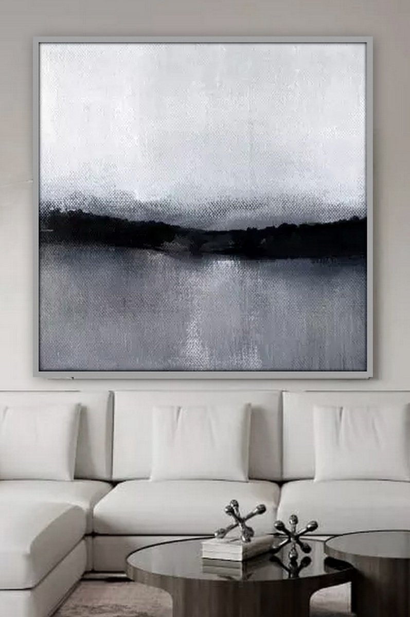 Abstract Acrylic Painting By Nadia Moniatis, 39 X 39", Morning I, Original Artwork