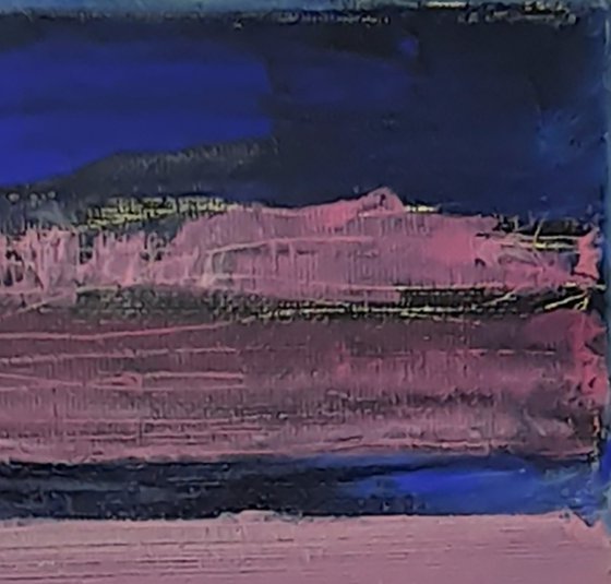 Abstract Landscape Blue and Pink