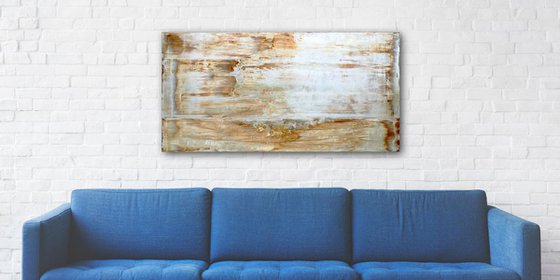 "Amber Waves" - FREE USA SHIPPING - Original Large PMS Acrylic Painting On Board - 48 x 24 inches