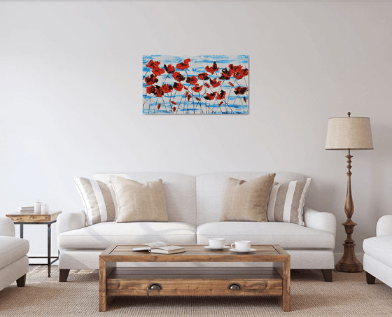 Red Poppies 1 90x50cm