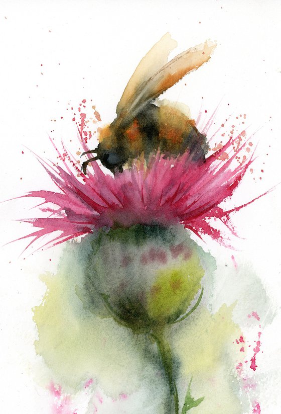 Bee on Thistle #2