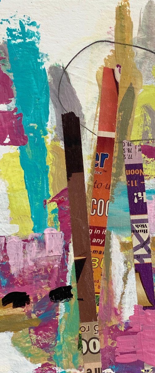 11 to Noon - Bright Colorful Bold Small Scale Abstract Expressionism by Kat Crosby