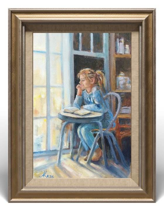 Girl reading a book