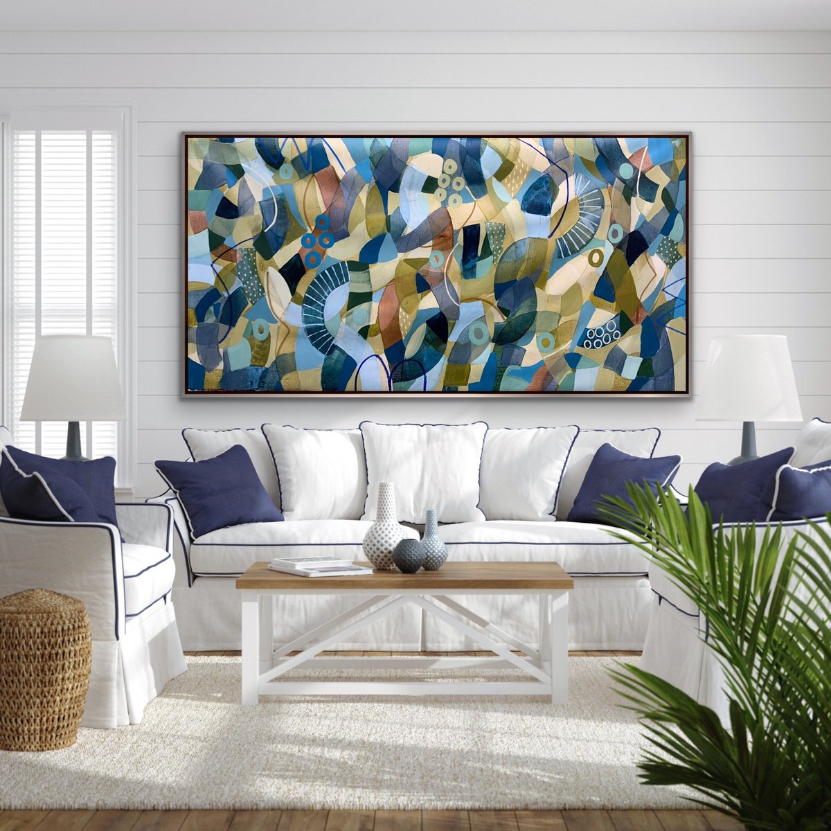 Organic Abstract Acrylic Painting By Rashna Hackett, 72 X 37", An Expression, Original Artwork