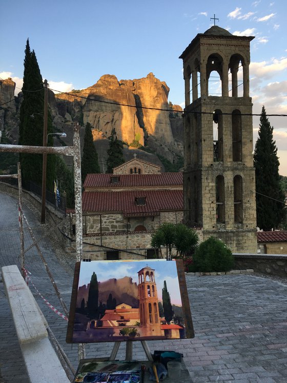 Ancient church at the foot of Meteor. Greece