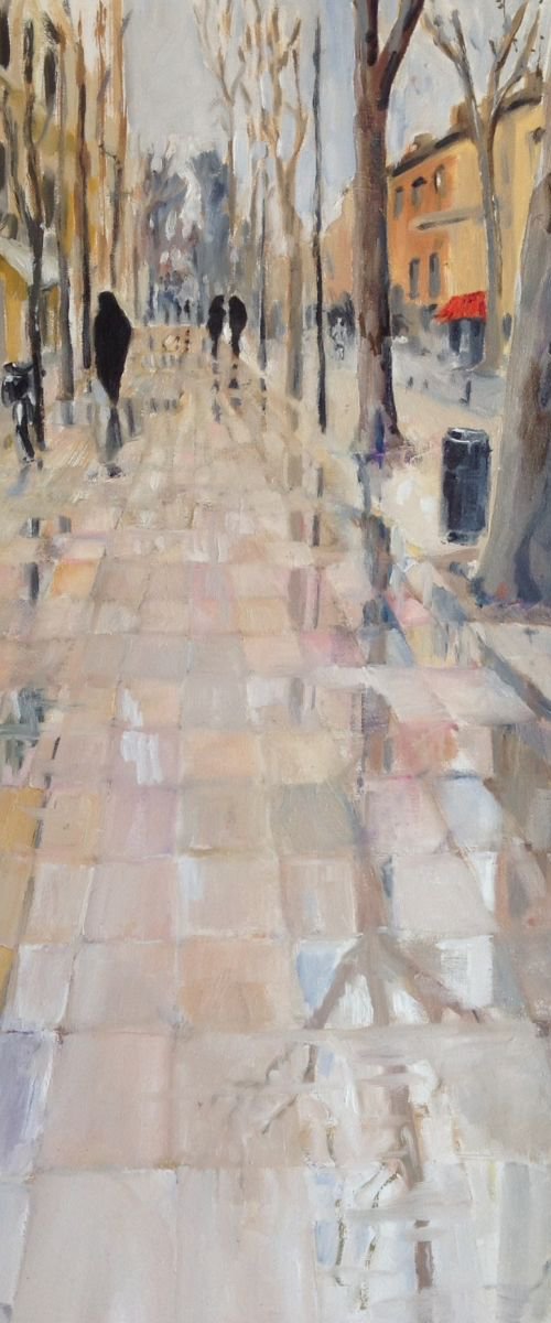 Wet Cours Mirabeau, Aix-en-Provence by Chris Walker