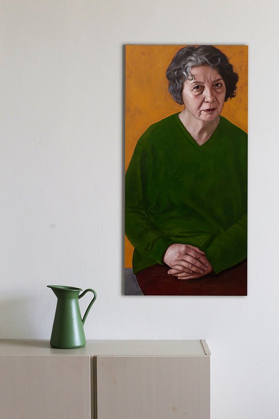 Woman in Yellow and Green