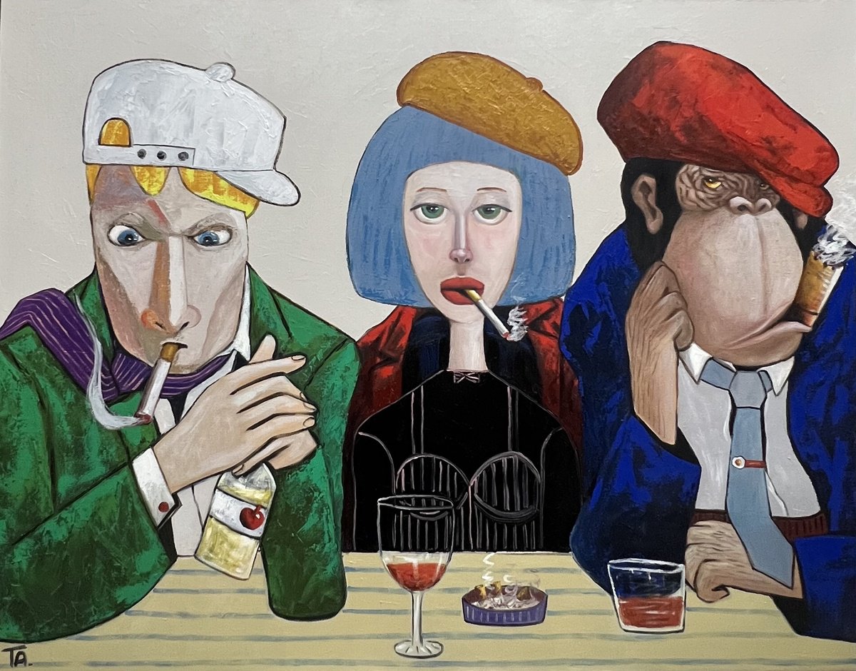 Surrealistic Oil Painting , Deep In Thought By Ta Byrne, 53 X 41, Artwork For Sale On Artfinder