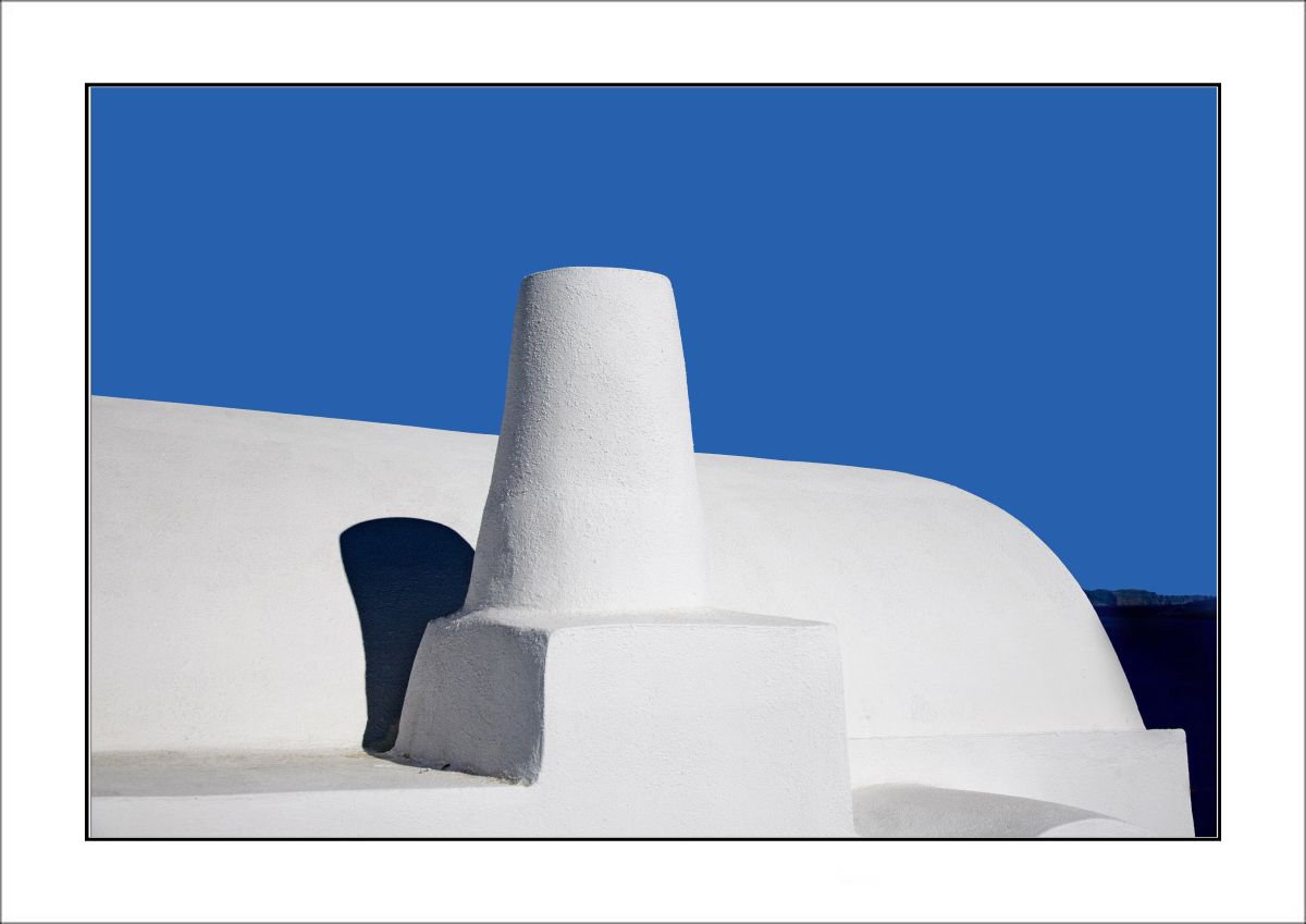 From the Greek Minimalism series: Greek Architectural Detail (Blue and White) # 15, Santor... by Tony Bowall FRPS
