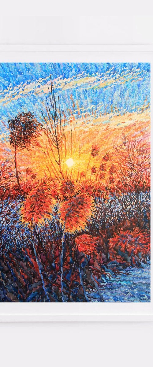 Reeds on the sunset by Tanbelia