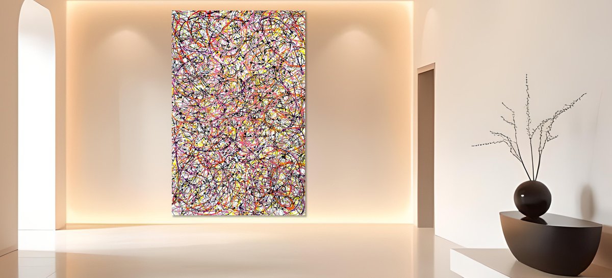 Organic Abstract Acrylic Painting By Estelle Asmodelle, 51 X 79, Meandering Meditation, Original Artwork