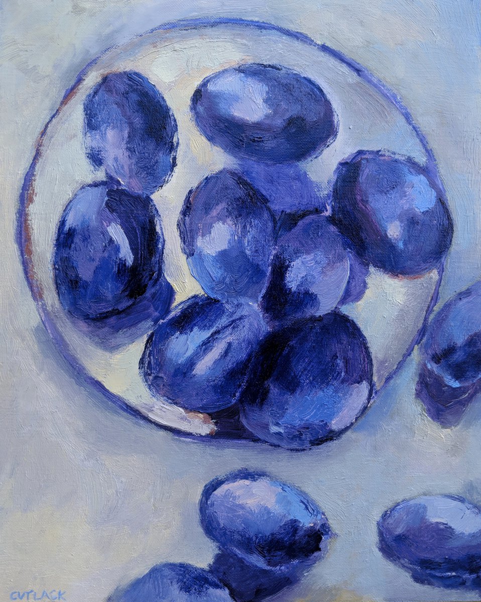 A plate of plums by Amanda Cutlack