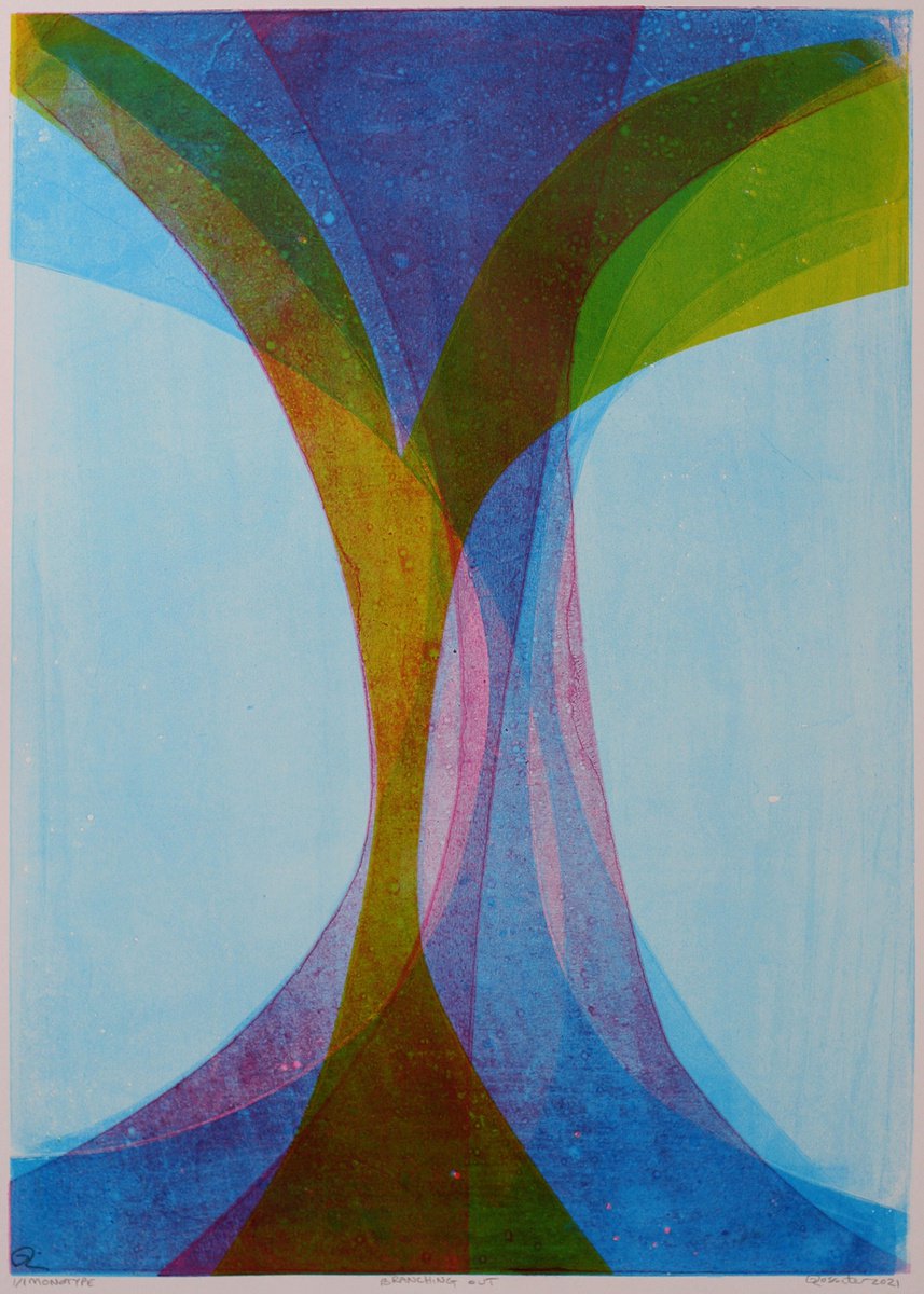 Branching Out - Unmounted Signed Monotype by Dawn Rossiter