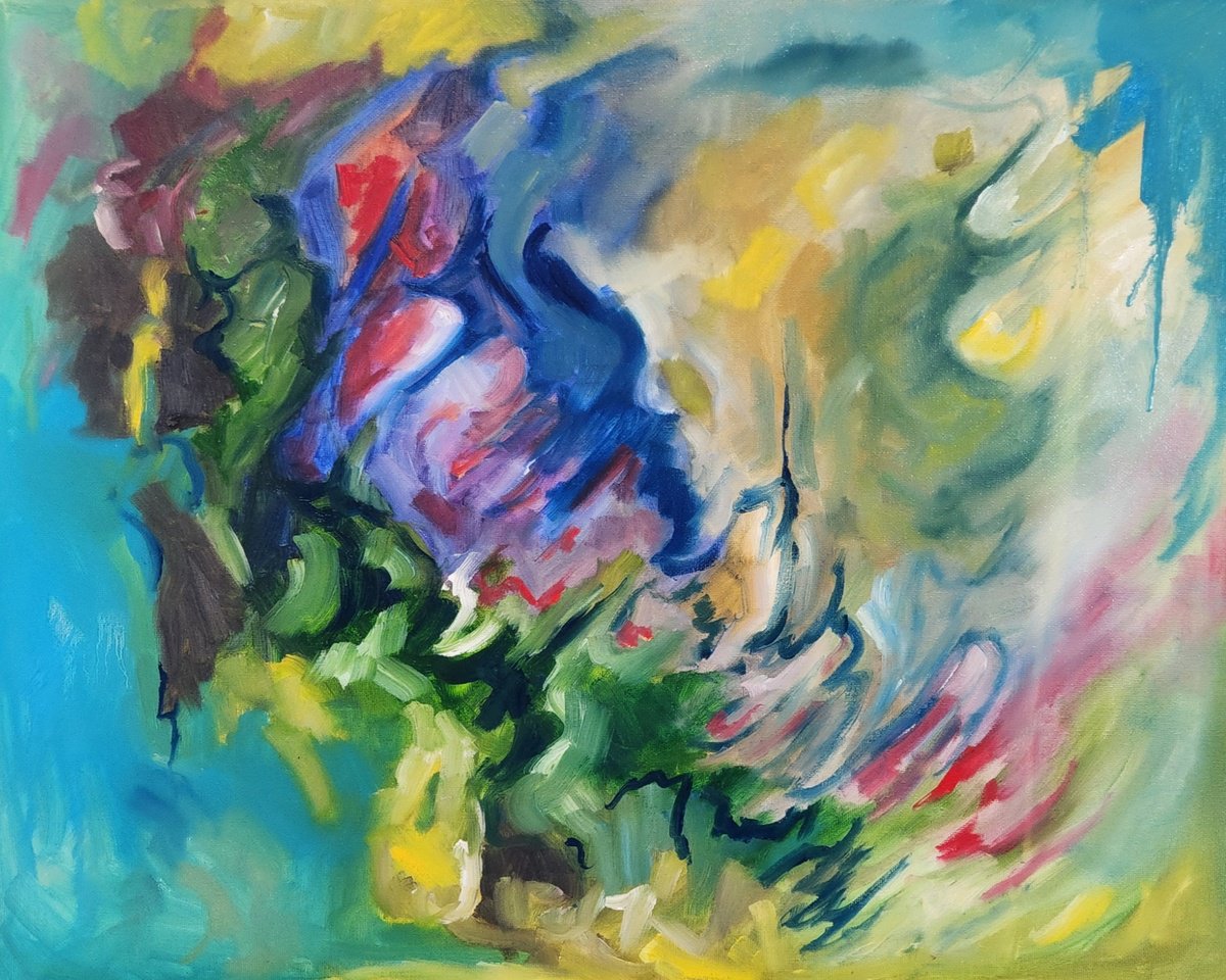 Organic Abstract Oil Painting By Katrina Case, 24 X 18", The Beloved, Original Artwork