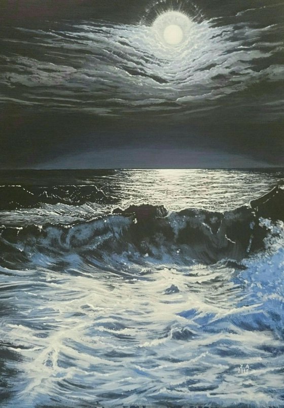 Moonlit waves.