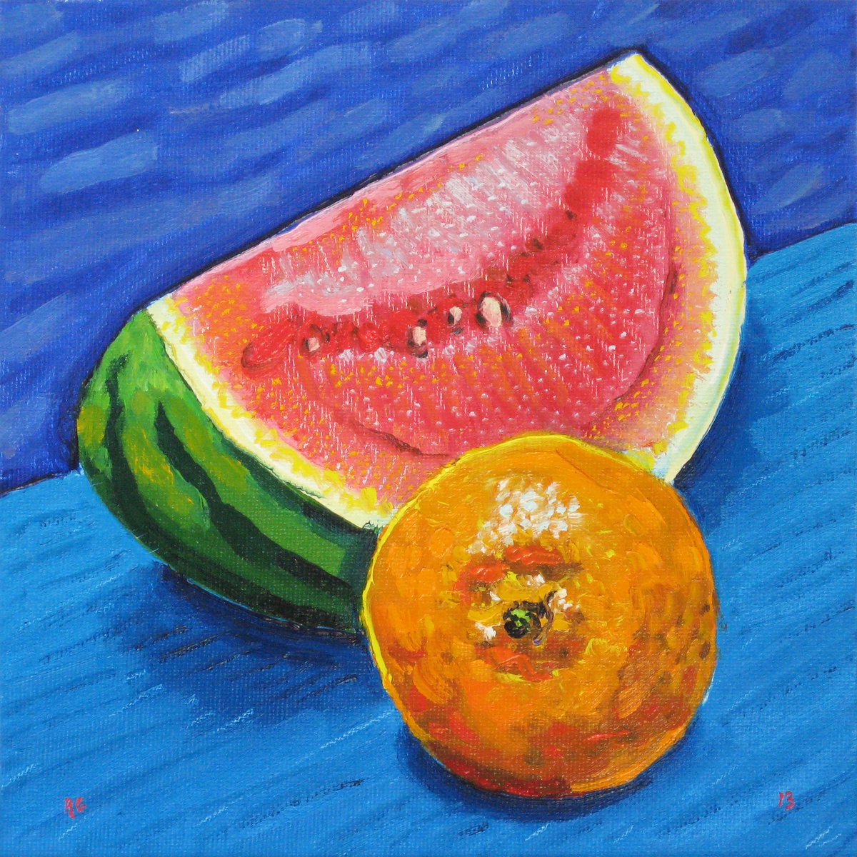 Watermelon and Satsuma by Richard Gibson