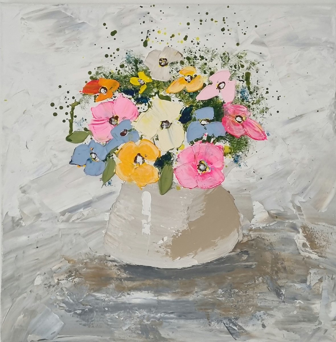 Life Is A Vase Full Of Flowers By Cinzia Mancini, 16 X 16, Artwork For Sale On Artfinder