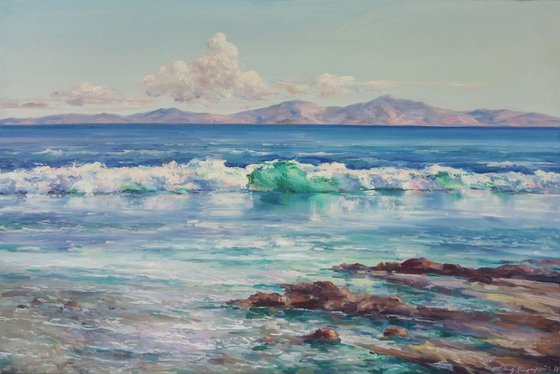 Sea waves(60x90cm, oil painting)
