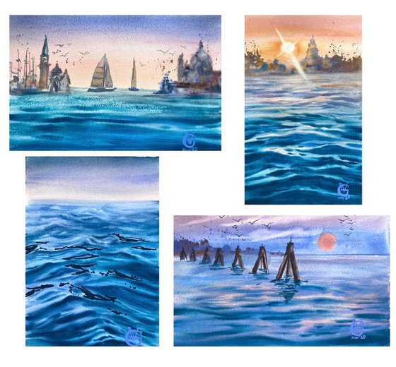 LAVENDER SUNSET - polyptych