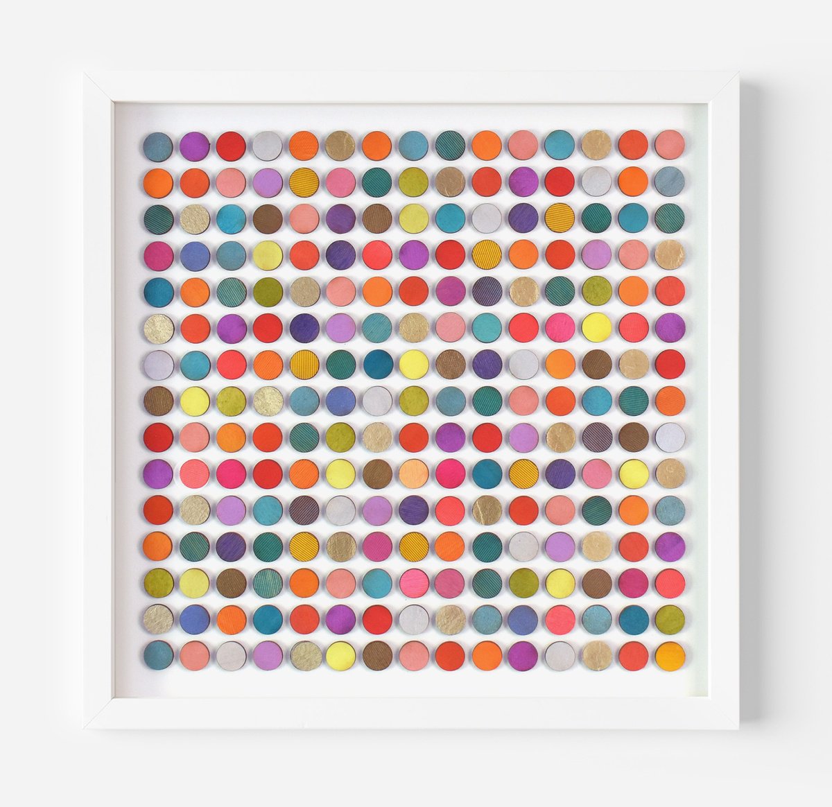 Two Hundred and Twenty Five 3D Painted Dots with Gold Original Painting by Amelia Coward