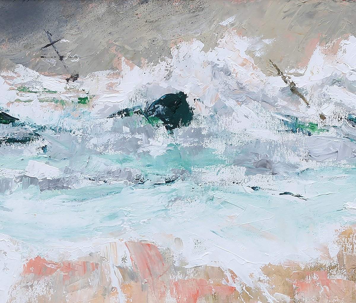 Impressionistic Landscape Oil Painting By Bill Mcarthur, 23 X 15, Death Of A Ship, Original Artwork