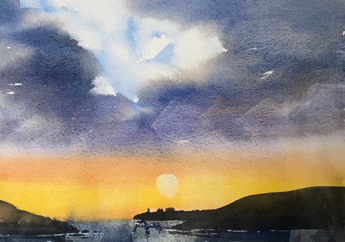Sunset harbour by Vicki Washbourne