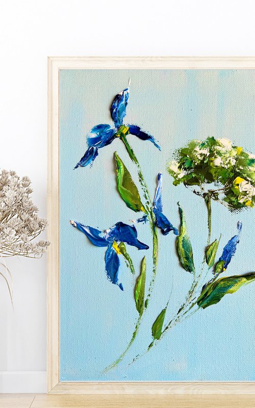 IN THE MOMENT №7 -  flowers herbs impasto painting. by Marina Skromova