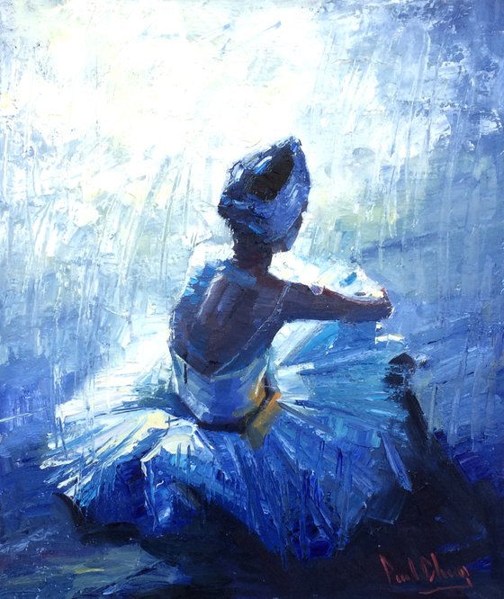 Ballerina in Blue Light