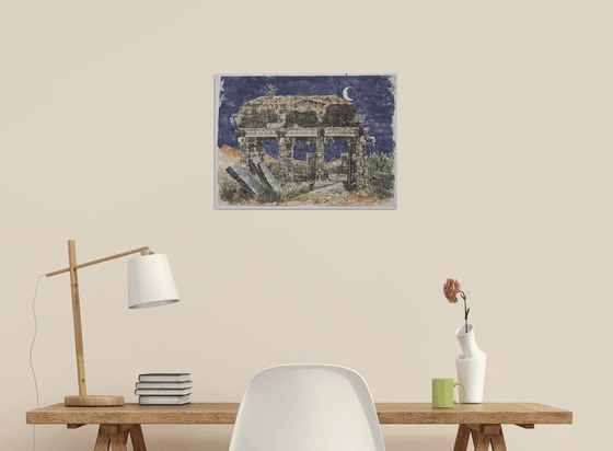 Ruins by moonlight, Hampi