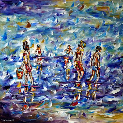 Children by the sea by Mirek Kuzniar