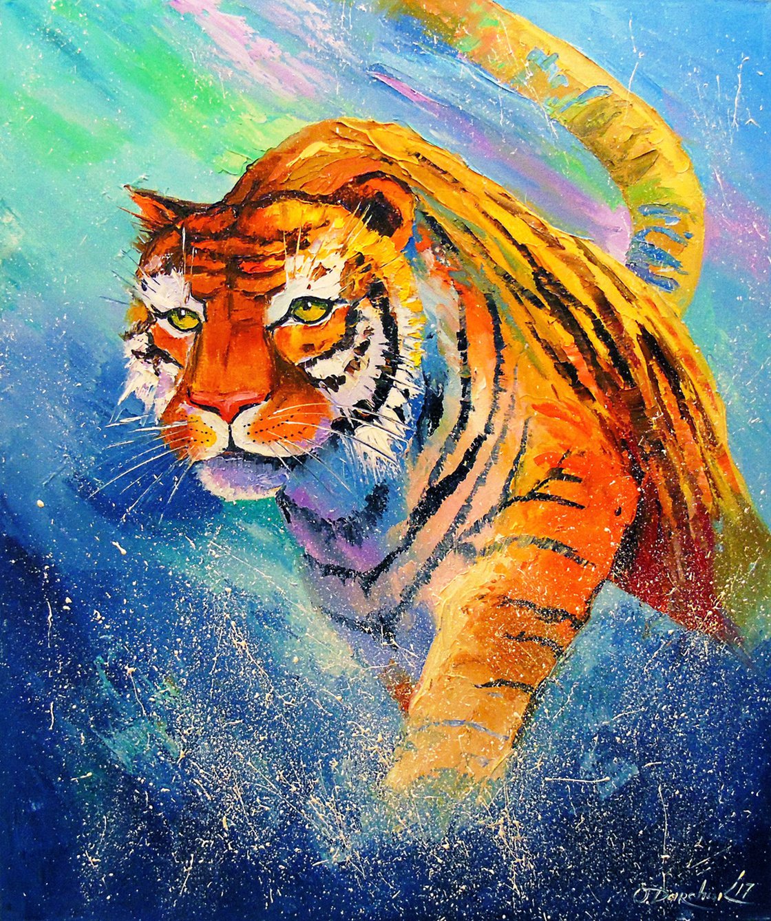 oil paintings of tiger