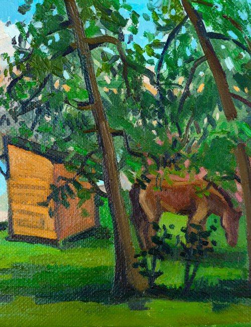 Wood cabin  by the lake by Joan Mato