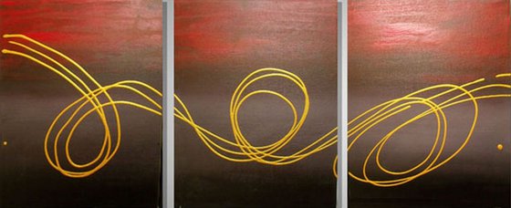 Gold Horizon abstract triptych