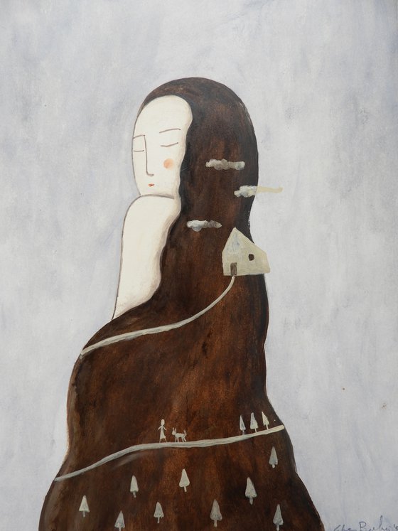 The woman with long hair