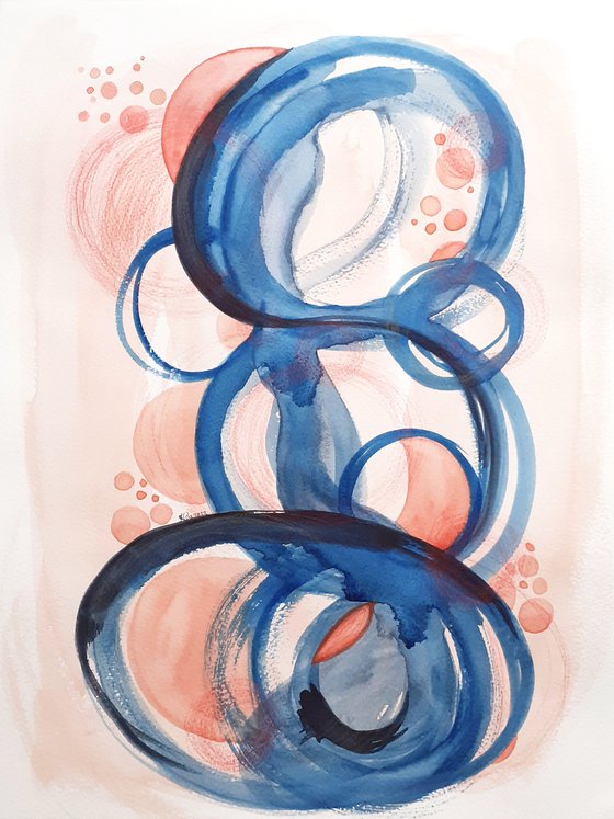 Original Watercolour Abstract Painting - 'Meridian'