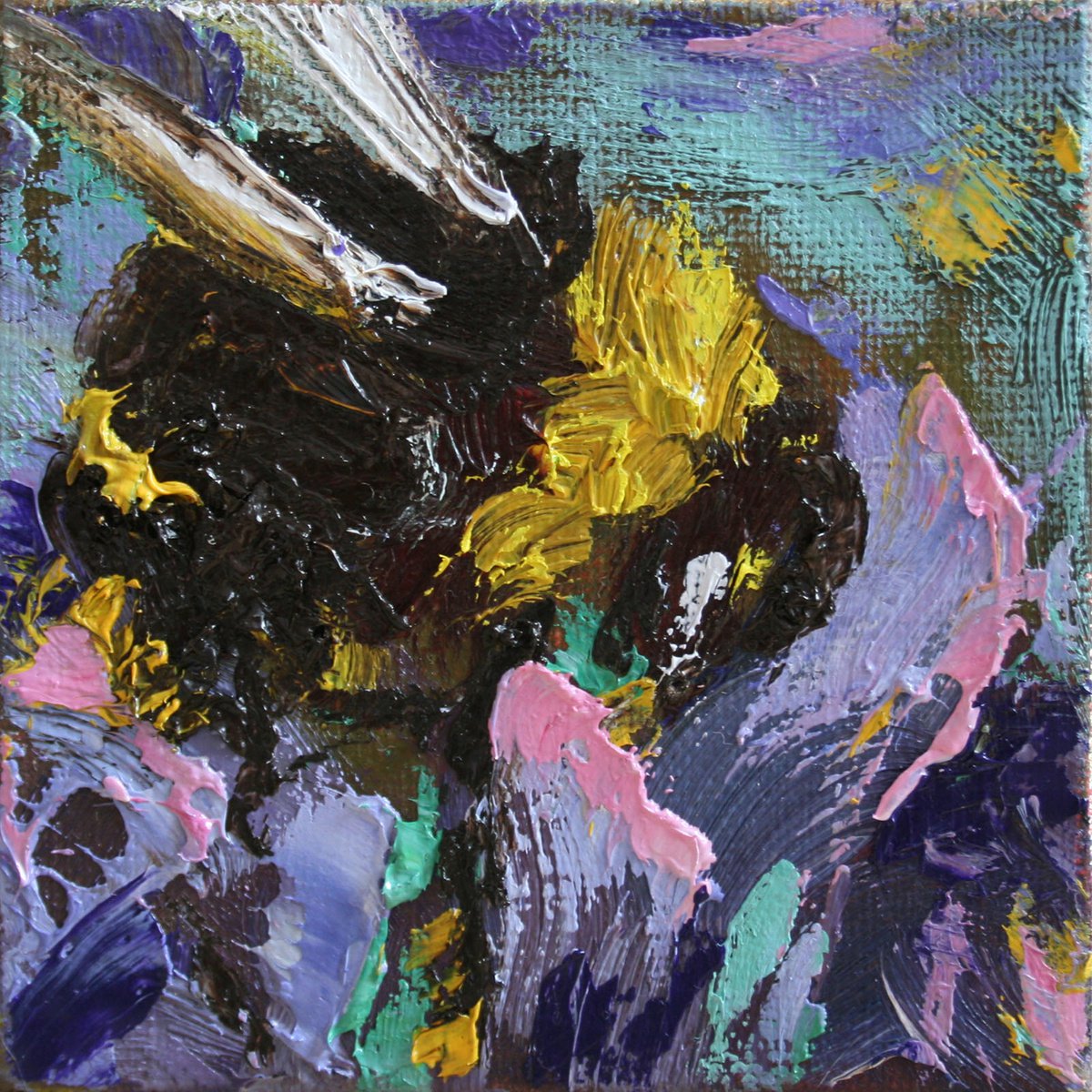 Bumblebee 09 / From my series Mini Picture / ORIGINAL PAINTING by Salana Art Gallery