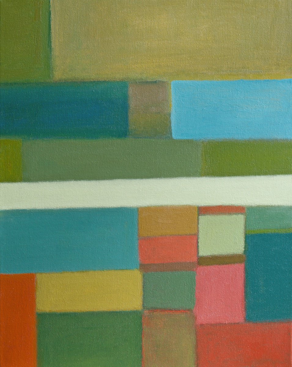 Abstract Landscape Oil Painting By Thomas Hjelm, 17 X 21", From Here To There, Original Artwork