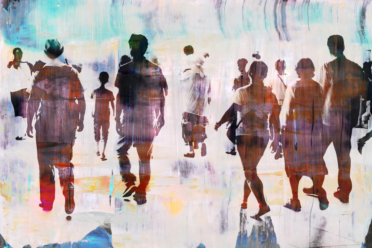 Abstract Cityscapes Photograph By Sven Pfrommer, 47 X 31", Singapore Blur Vii, Original Artwork