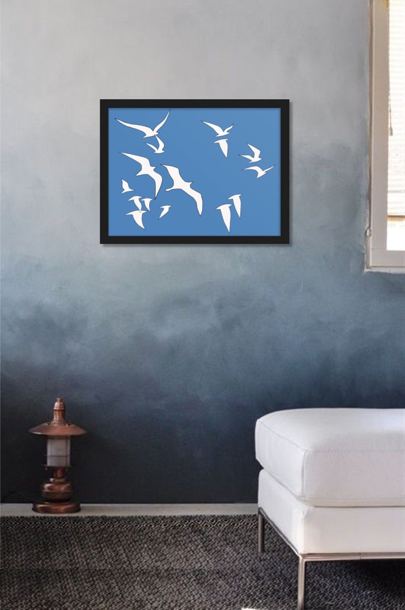 In the Sky #02 - Enhanced Matte Paper Framed Print - Ready to Hang by Marina Krylova