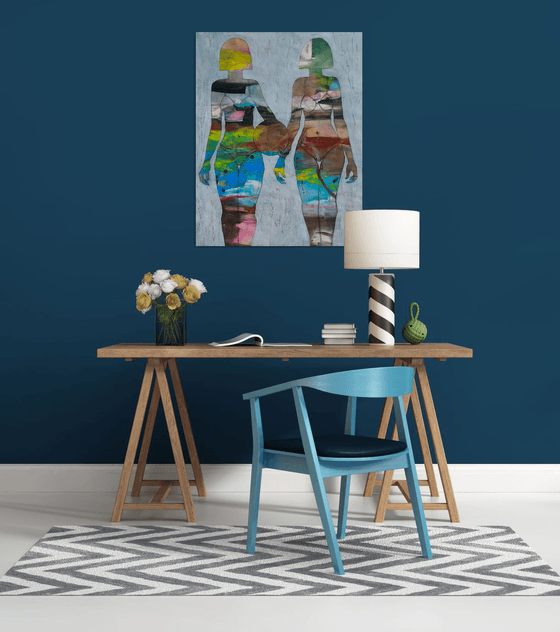 Friends playing on the beach