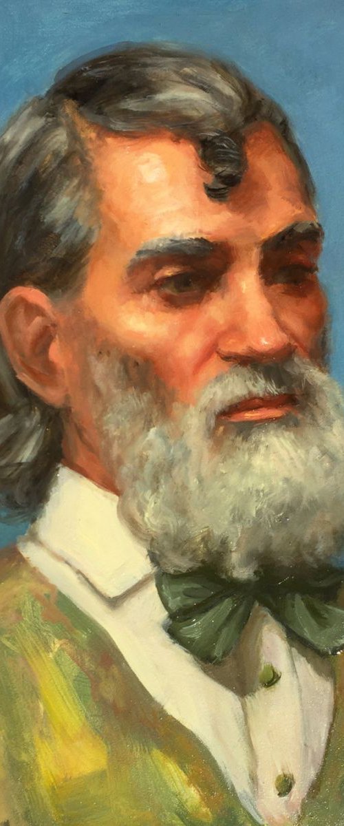 Man with beard. Original oil Painting from life. by Yana  Golikova