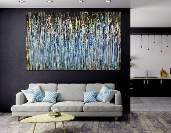 A sinful garden (anochecer) Large abstract painting