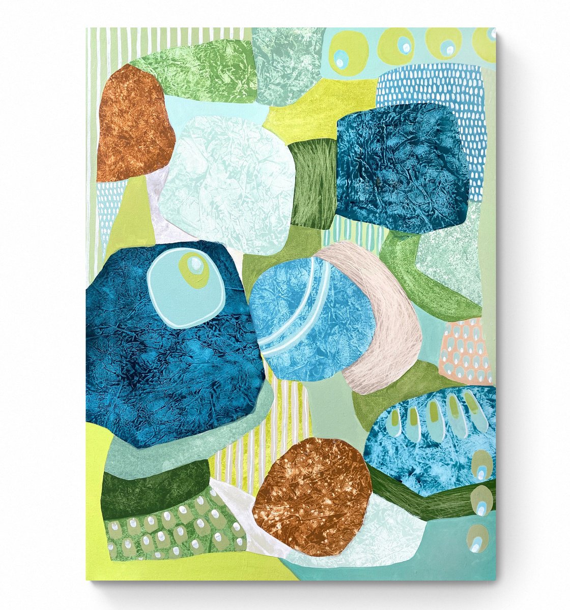 Abstract Acrylic Painting By Cristina Dalla Valentina, 24 X 31, Another Place 1, Original Artwork