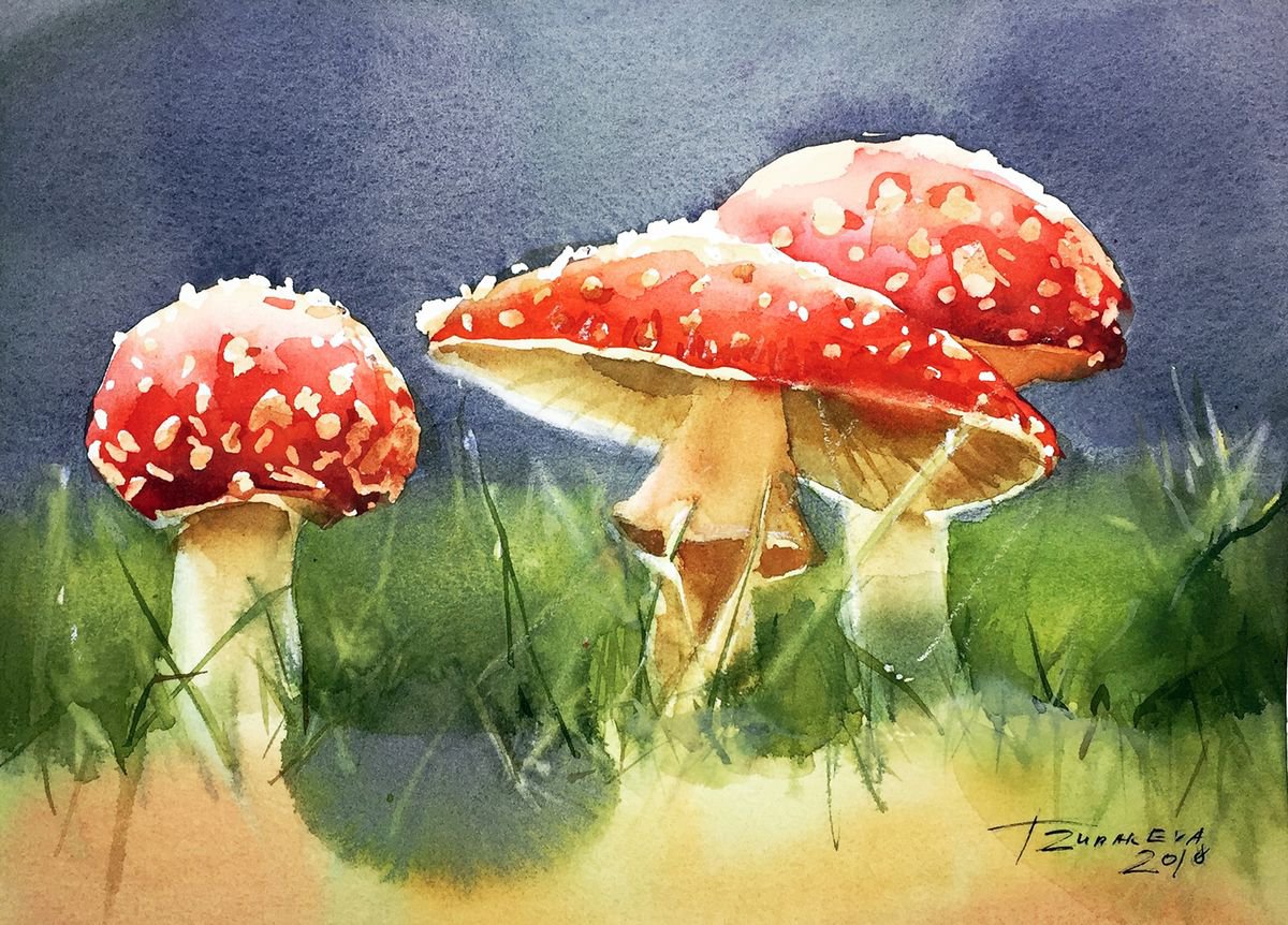 Mushrooms family by Tania Zubareva