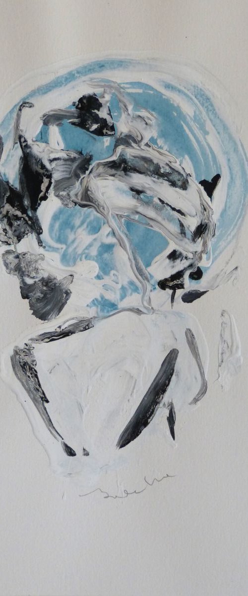 Blue face 3, 21x29 cm by Frederic Belaubre