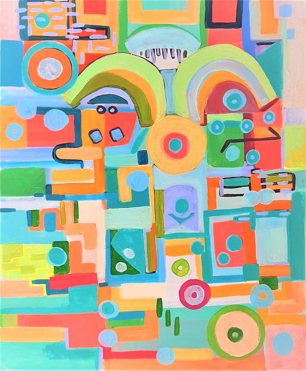 Abstract Pastel / 48,5 x 39,5 x 0,1 cm by Alexandra Djokic